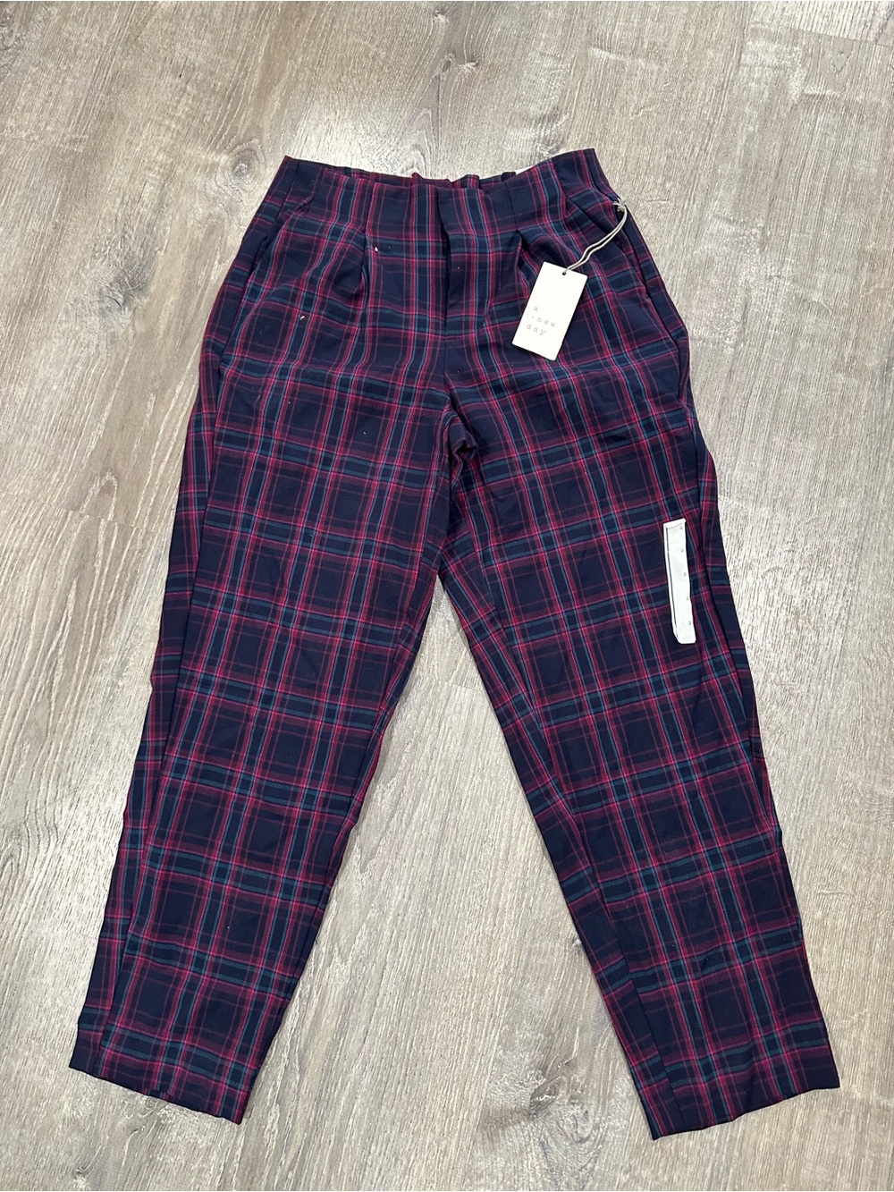 a new day Navy & Pink Plaid Women’s Pants